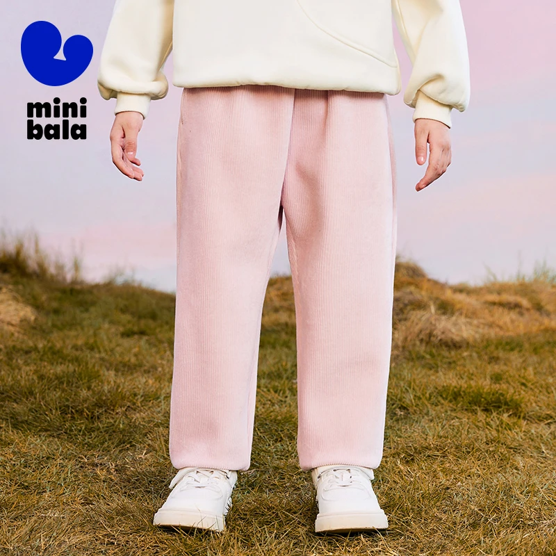 Mini Bala Velvet Pants Boys and Girls 2025 Fall and Winter New Thickened Warm Baby Trousers for Cold Days