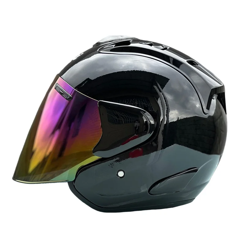 Ram4 nuevo diseño medio Casco hombres y mujeres motocicleta todoterreno Casco de verano negro brillante Racing Mountain Cross Casco Capacete