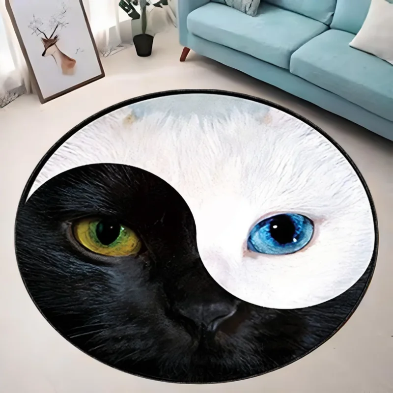 Stained Glass Purple Butterfly Round Rug Stunning Mosaic Art Print Non Slip Soft Carpet Bohemian Style Bedroom Decor