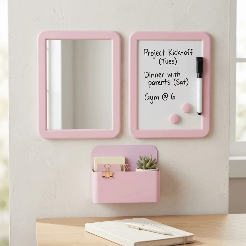 Durable Mini Whiteboard Set Magnetic Portable Writing Whiteboard Space-Saving Desktop Whiteboard Back to School
