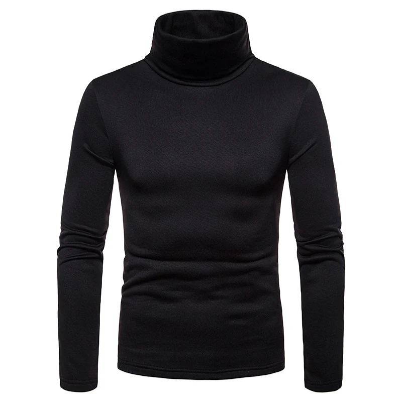 Happyjeffery Men's Basic High Collar Pullover Sweater Autumn Spring Turtleneck Slim Fit Tops Male Basic Sweaters Men SW01