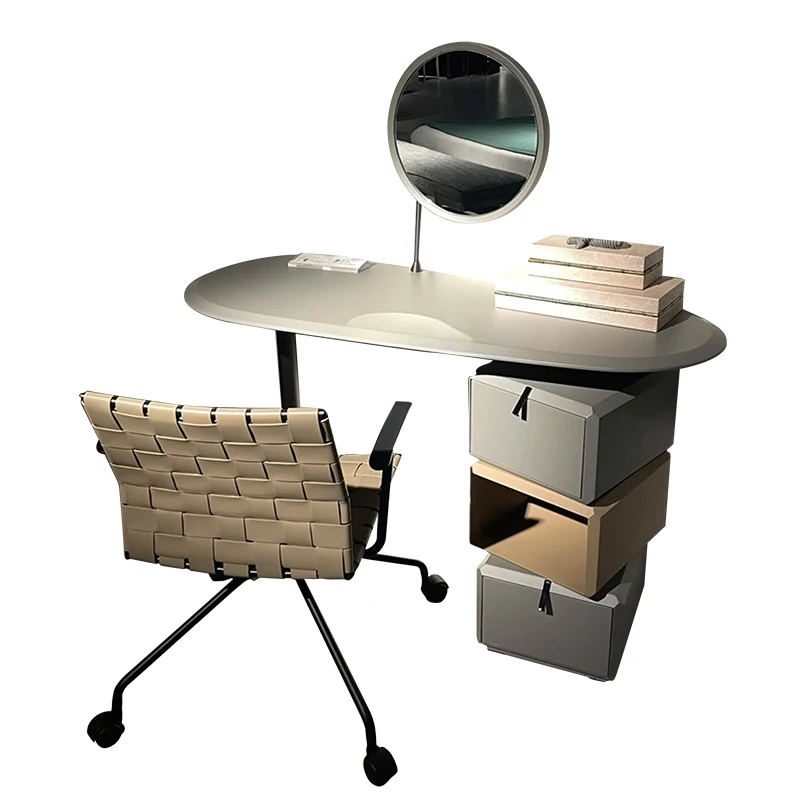 

Minimalist solid wood dresser, small apartment makeup table, bedroom light luxury makeup table, modern simple locker