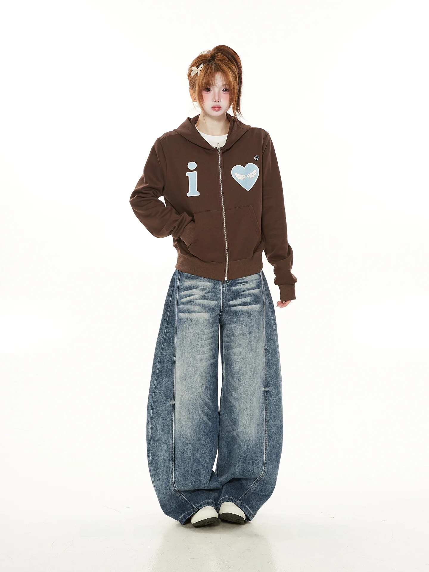 

Unique Chic ort American Lazy Sle Hooded Cardigan Women's Spring Autumn Thin Unique Match Outerwear Trendy Sweatirt