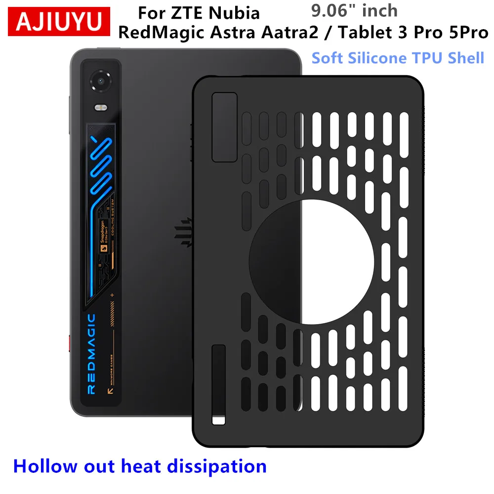 Image of AJIUYU Weiche Hülle für ZTE Nubia RedMagic Astra 2 / Tablet 3 Pro 5 Pro 9,06' Gaming-Tablet TPU-Abdeckung Wärmeableitende Schutzhülle