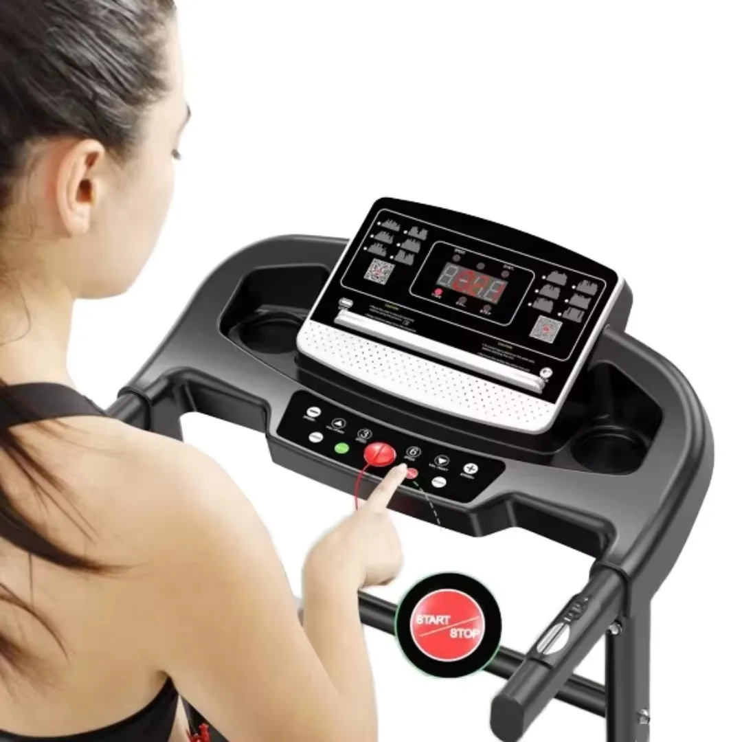 Professional motorized foldable electric treadmill for home sports fitness, 3-level adjustable incline, user-friendly operation