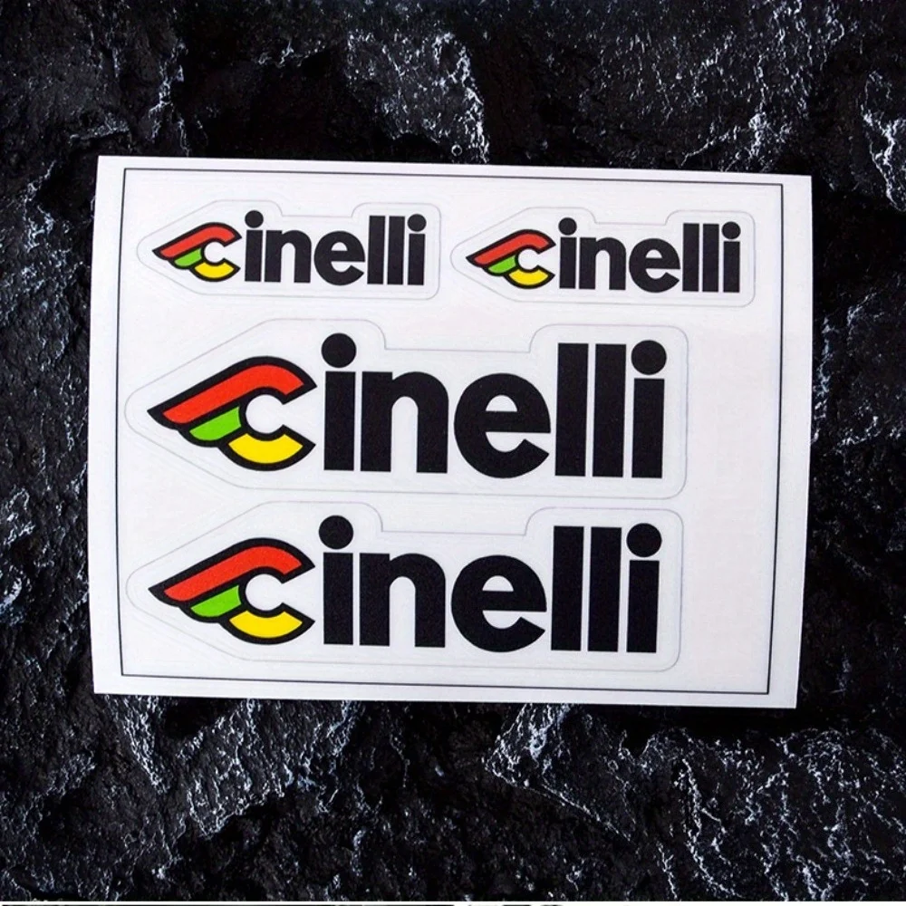 AliExpress 4-Piece Set of 2 Large + 2 Small Cinelli Road Bike Frame Stickers - Camouflage and Concealer Stickers