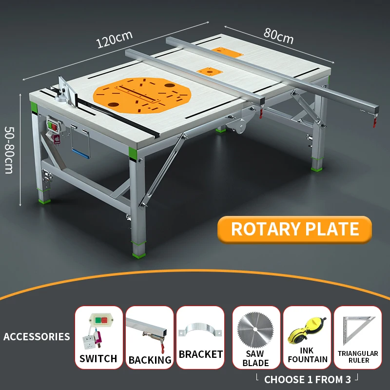 Multifunctional Portable Electric Woodworking Table Saw Upside Down Sliding Table Saw Diy Folding Lifting Work Saw Table Saw