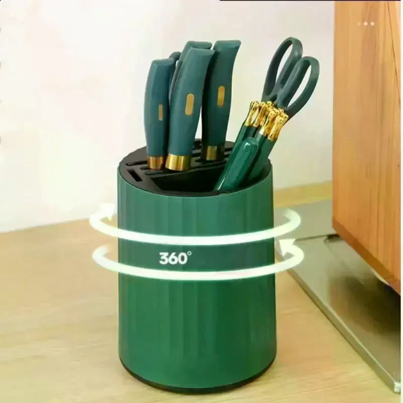 Kitchen Rotating Knives Holder 360 Degree Chopsticks Cage: Cutlery Rack Detachable High Capa