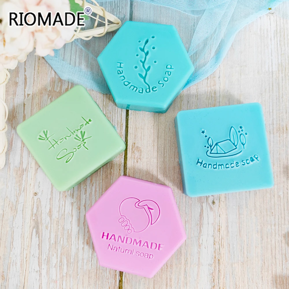 HANDMADE SOAP Series Soap Stamp Letter Pattern Transparent Natural Flower Organic Acrylic Seal For DIY Crafts Soap Making Tools