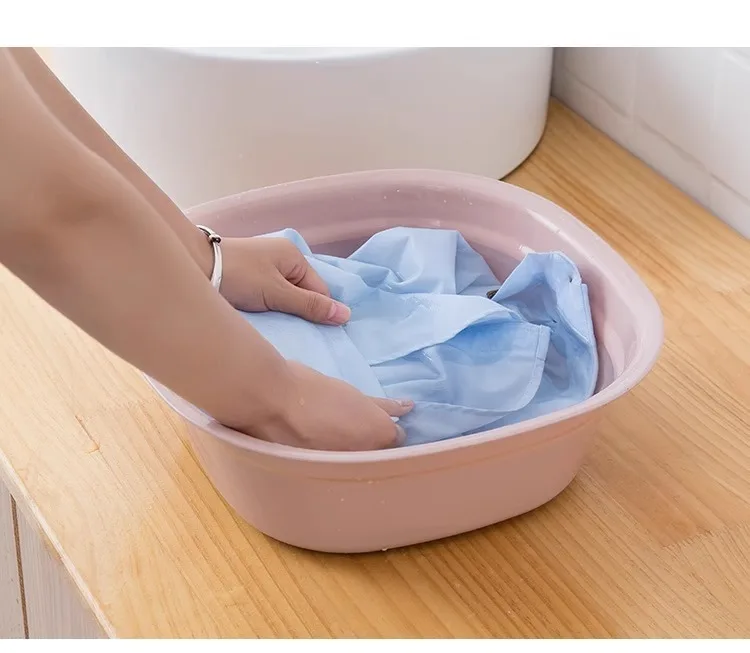 Practical Square Plastic Basin Thickened Material Face Washing Tub Portable Laundry Bucket Kitchen Storage Organizer