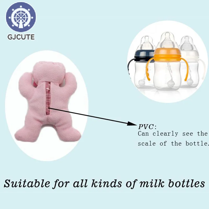 Feeding Bottles Bag Duck Milk Bottle Pouch Cover Toys Kawaii Plush Rabbit Baby Feeding Bottle Keep Warming Bag Baby Feeding Tool