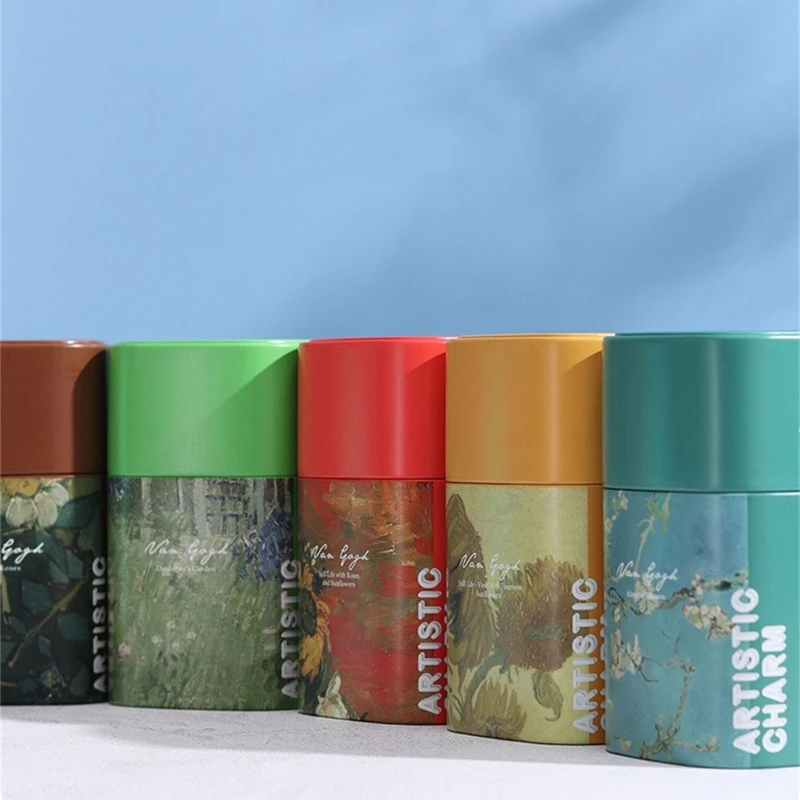 Elegant Tea Stash Jar Durable Metal Container for Herbs Storage Oil Painting Coffee Storage Container Metal Tea Box Can