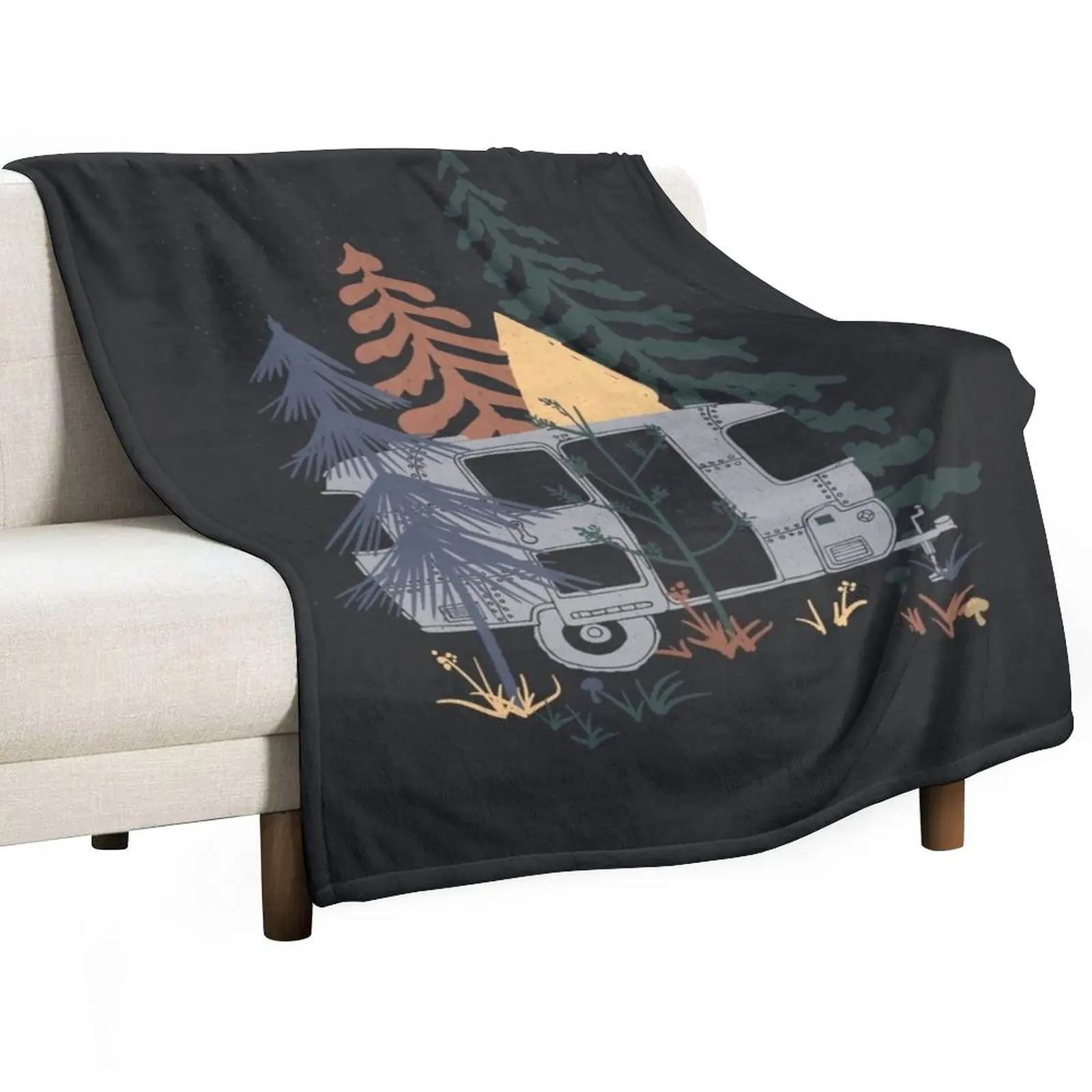 

Wild Airstream... Throw Blanket Vintage Blanket Picnic Blanket fluffy blanket Hairy Blankets