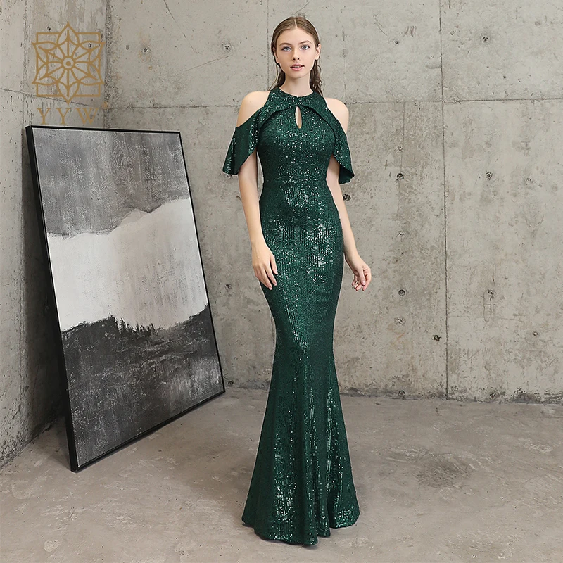 

2023 Fashion Sequined Evening Dress Women Formal Dress Off Shoulder Evening Dresses Long Mermaid Dress Sequins Party Vestido