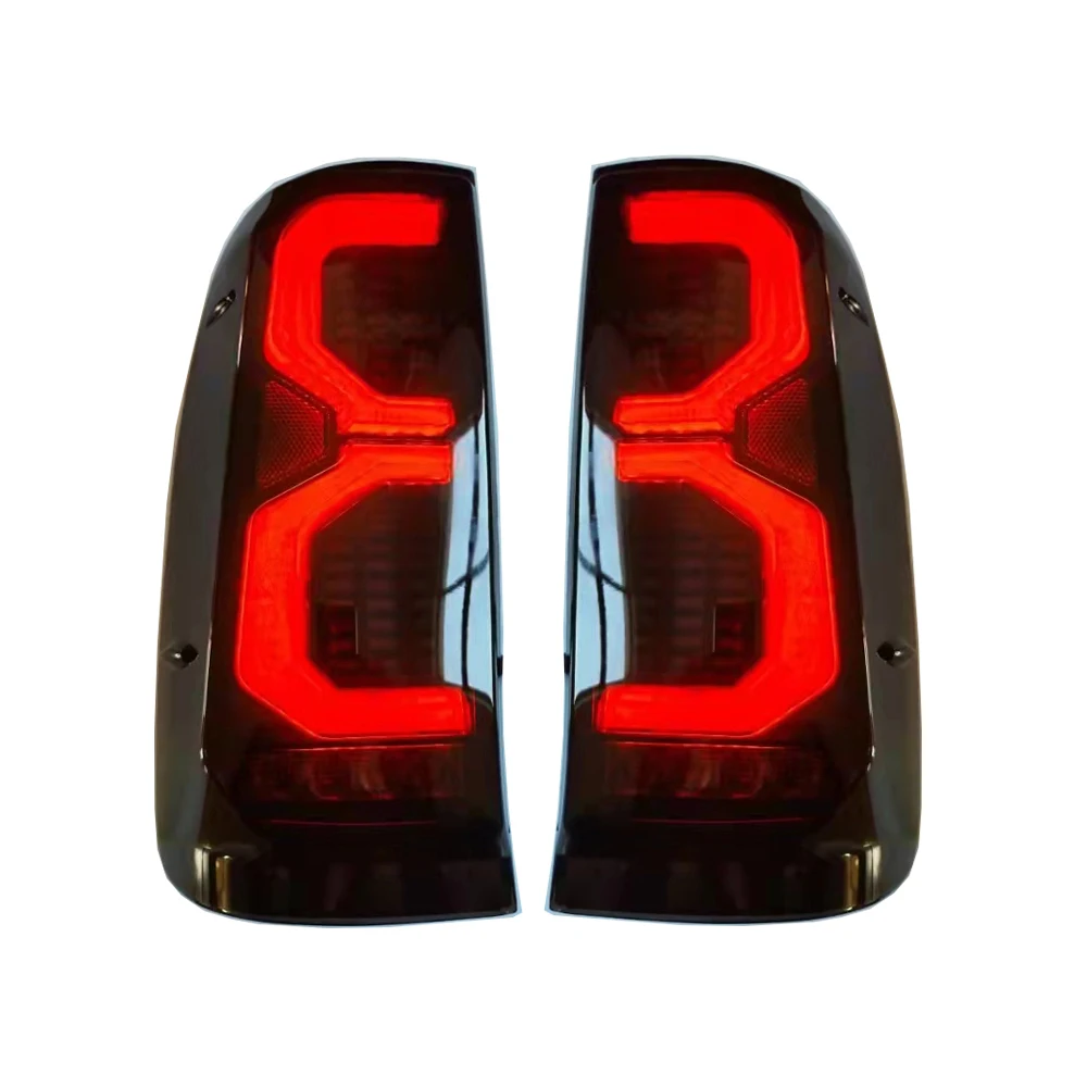 2Pcs Vehicle Taillight Assembly LED Rear Tail Light Running Light + Brake + Reverse + Turn Signal For Hilux Vigo 2005-2014