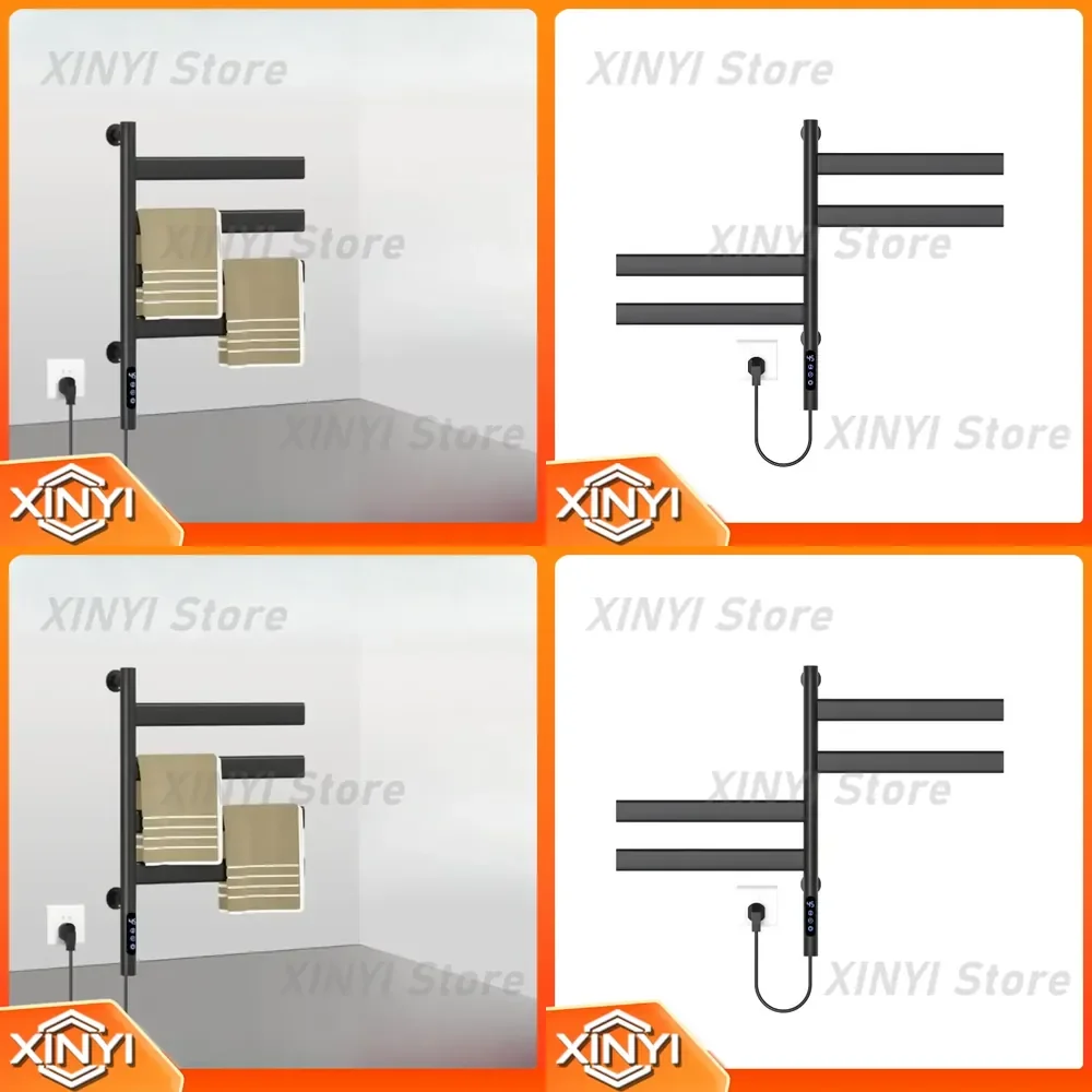 Electric Towel Rack for F45 Stainless Steel Minimalist Bathroom Heater with Intelligent Temperature Control Cross Design