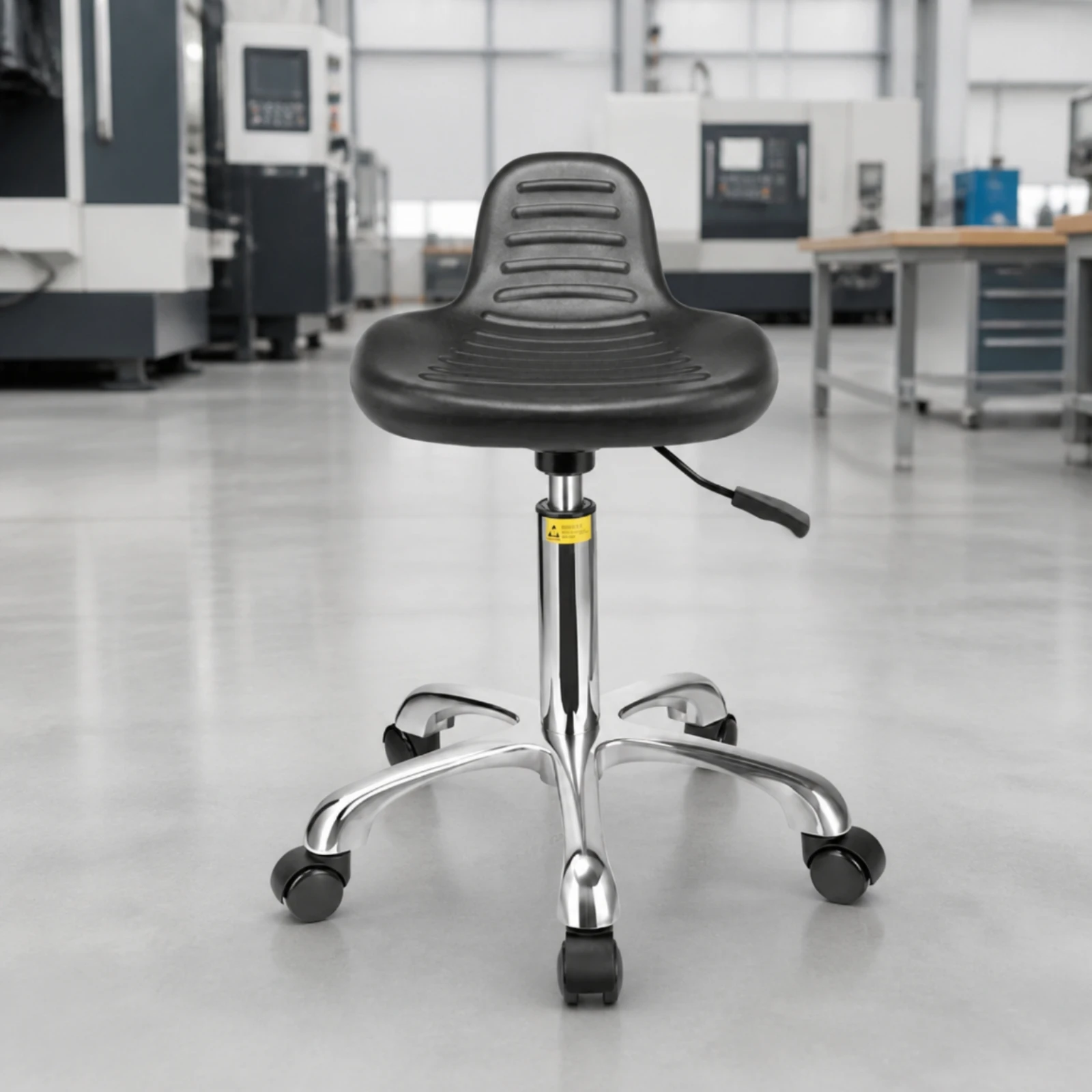 Height-Adjustable Rolling Work Stool Backless Anti-Static Laboratory Stool Laboratory Seat Ergonomic Armless for Hospital