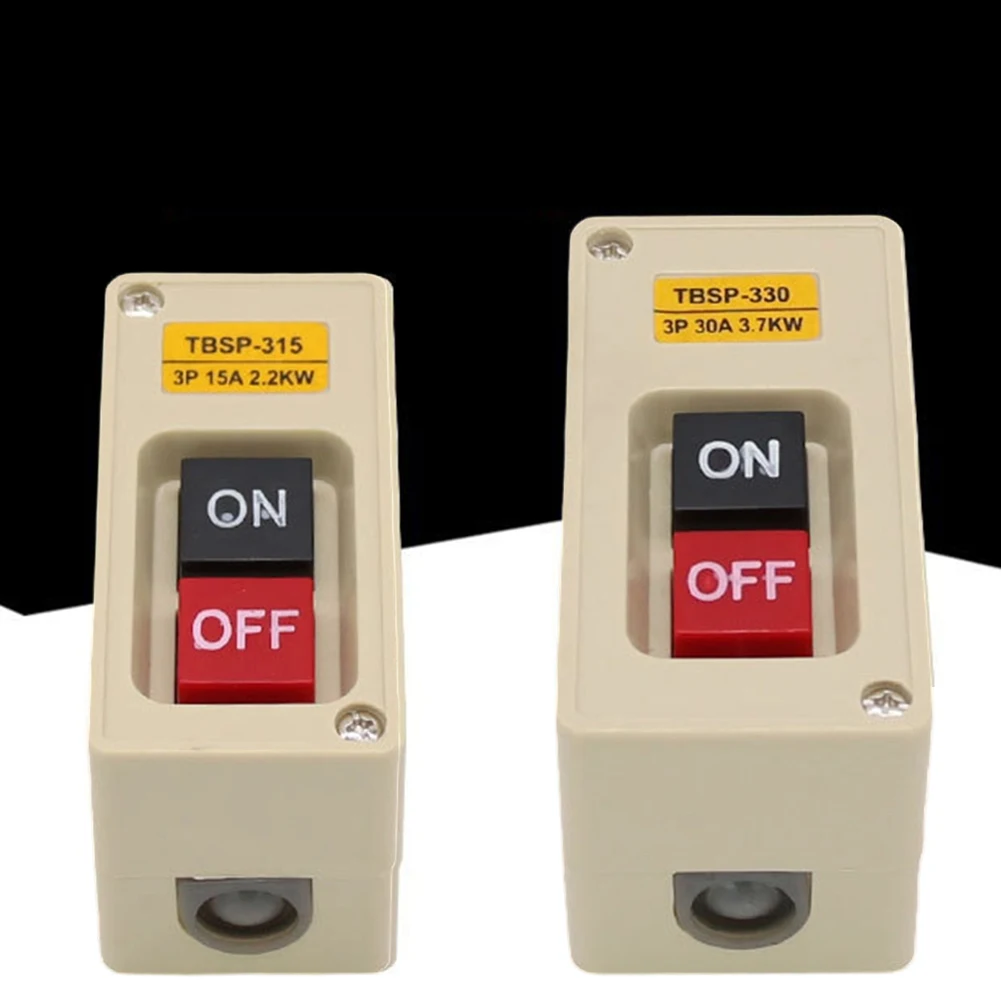 TBSP-315 and TBSP-330 Three Phase Push Button Switch 15A 30A for Motor Starters in Industrial Equipment Systems
