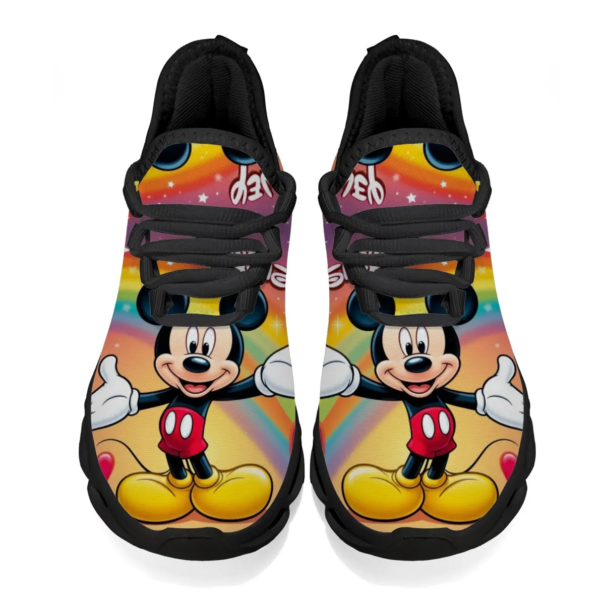 

Легкие кроссовки с Микки Маусом и радужным звездным принтом, детские уличные кроссовки для бега, модная детская спортивная обувь
