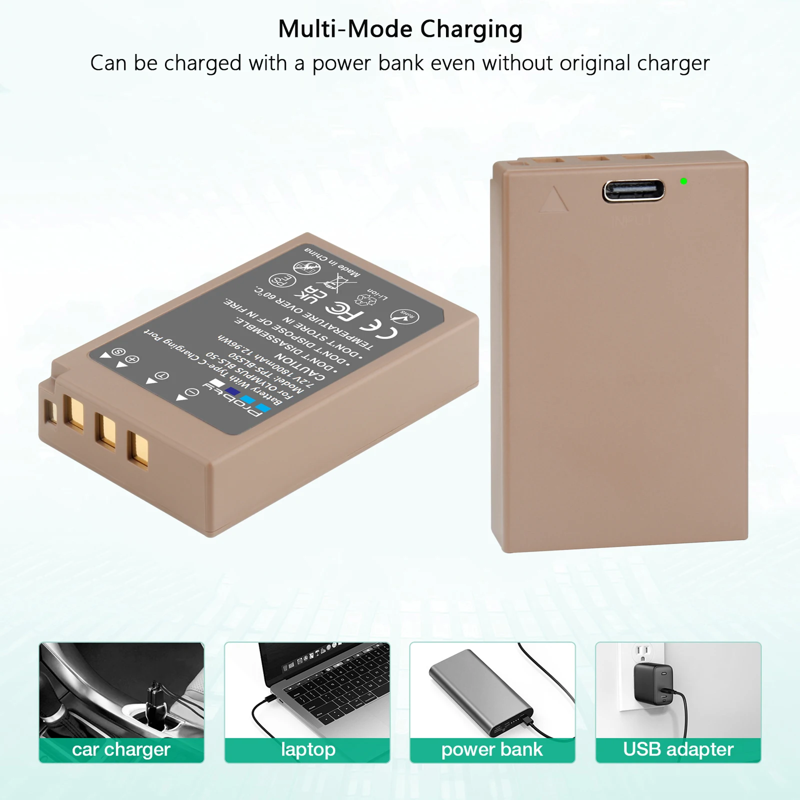 بطارية جديدة 1800 مللي أمبير في الساعة PS-BLS5 BLS50 BLS-5 لبطارية أوليمبوس PEN E-PL2,E-PL5,E-PL6,E-PL7,E-PM2, OM-D E-M10 BLS5 BLS-50