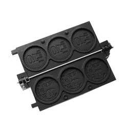 XEOLEO 3PCS Molde para máquina de gofres de pan con monedas de oro coreano