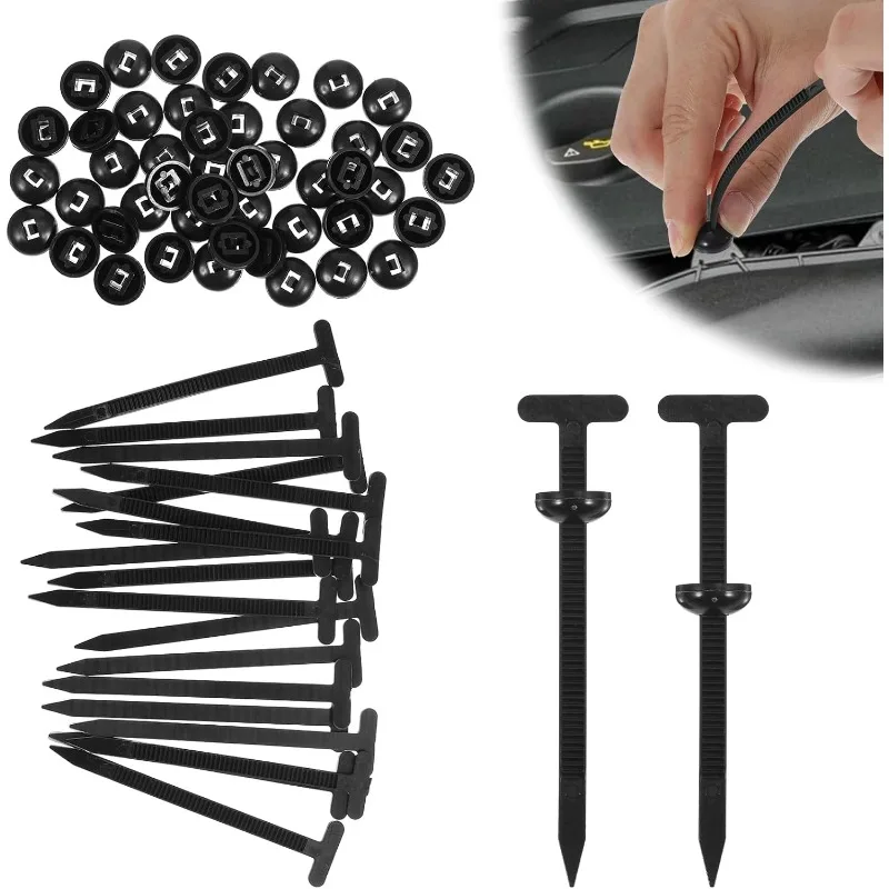 50-100PCS Self-locking Nylon Universal Cable Tie Buckle Heavy Duty Zip Ties with Pin Button Car Daily Repair Multipurpose Fixing