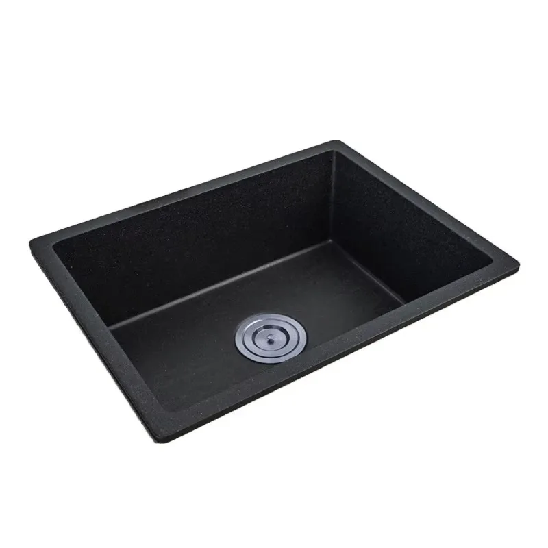 Cast Marble Bowl Kitchen Quartz Stone Sinks Double Black Engineer Washing Basin Vegetable Basins Undermount Cheap Price