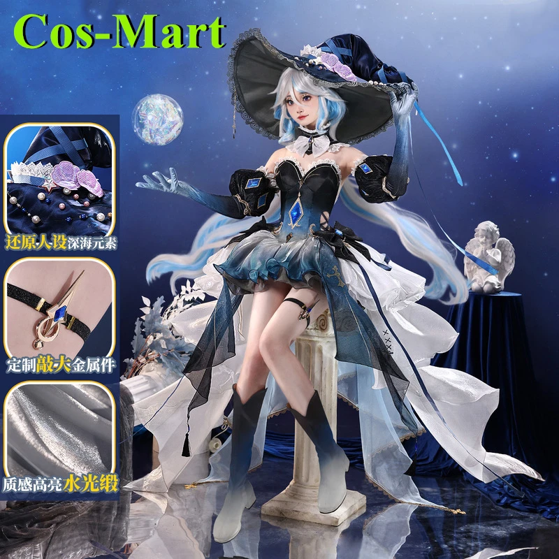 Cos-Mart Hot Game Genshin Impact Furina Focalors Cosplay Costume Furina de Fontaine School Halloween Anime Arethusa Deep Sea