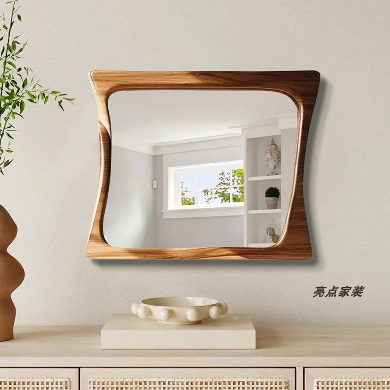 French vintage entryway decorative mirror, Nordic irregular living room wall-mounted mirror, artistic dressing mirror