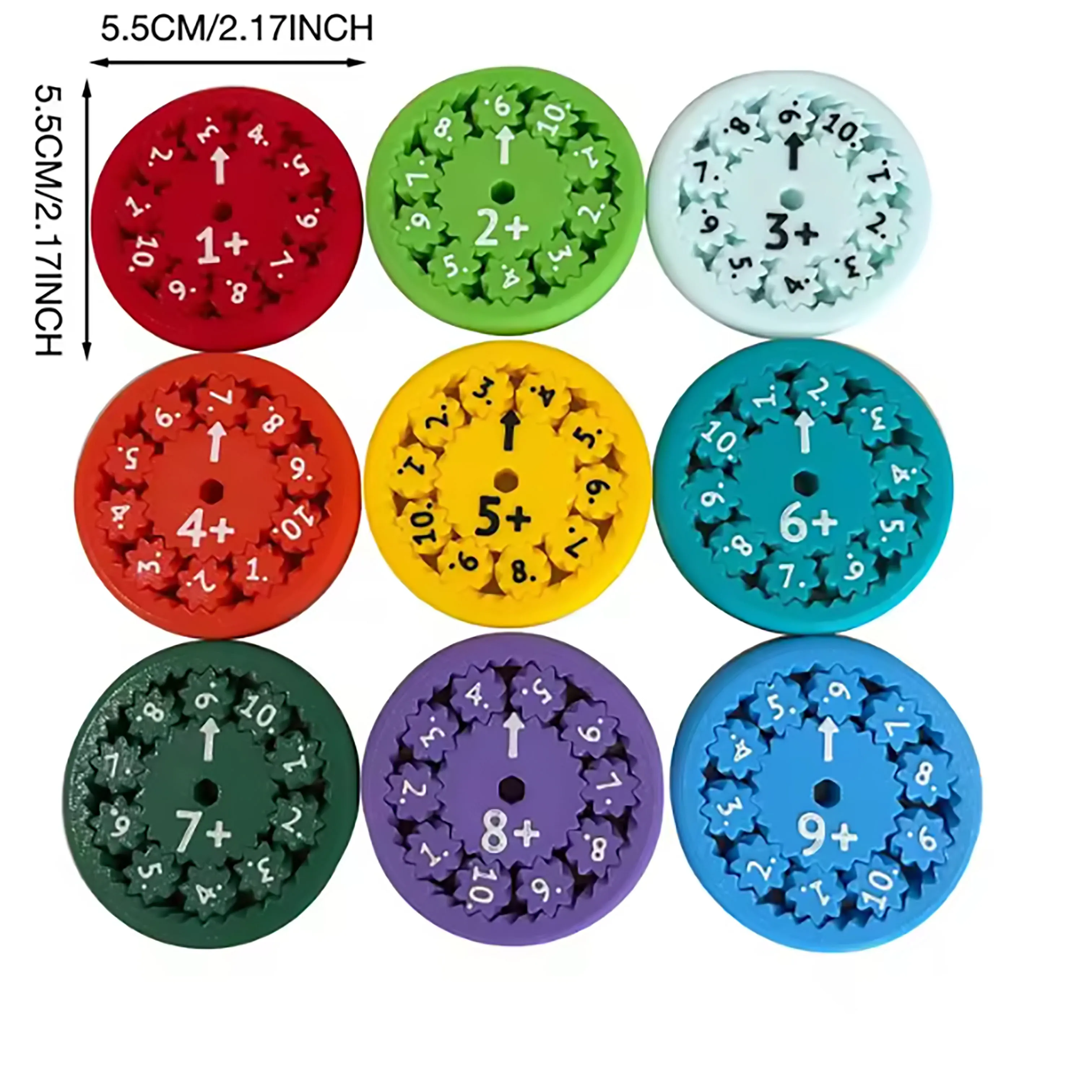 9pcs New Hot-selling Math Fidget Spinners Educational Spinning Toy Fidget Spinner Set For Learning Arithmetic