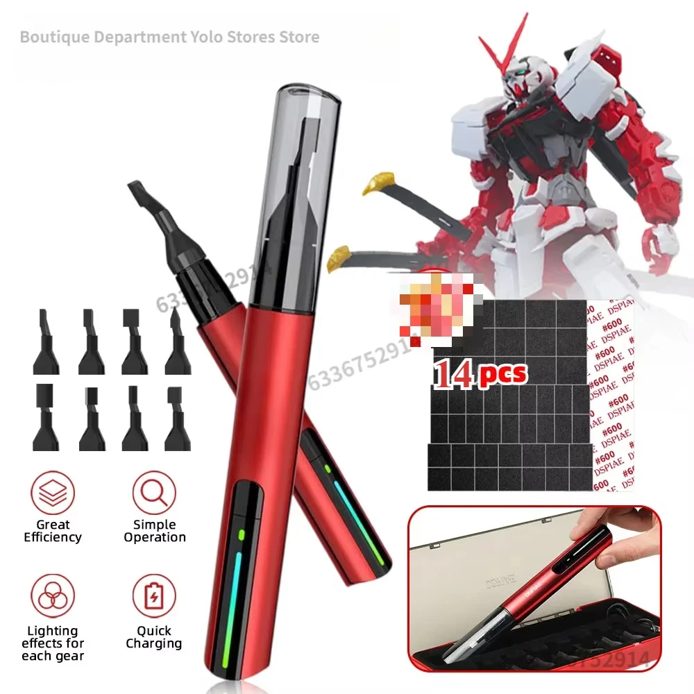 ES-A modèle en plastique ponceuse alternative bricolage électrique USB Charge stylo de meulage têtes de ponçage papier de verre outils d'artisanat militaire