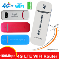 4G LTE WiFi Router Wireless USB Dongle Mobile Broadband 150Mbps USB Modem Pocket Hotspot with SIM Card Slot Network Adapter