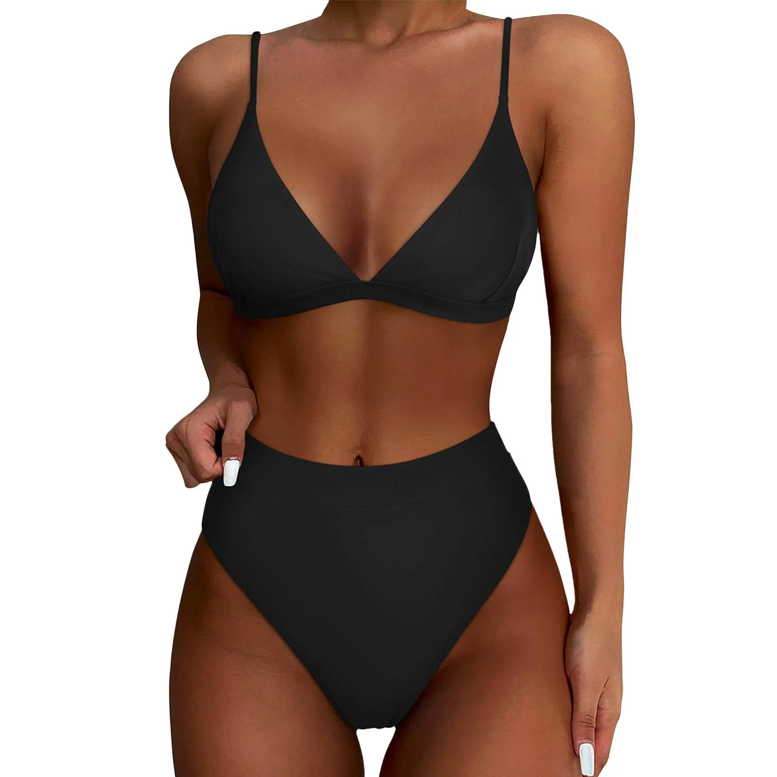 Strój kąpielowy w stylu vintage dwuczęściowy damski bikini z wysokim stanem seksowny Push Up dwuczęściowe stroje kąpielowe Retro Tankini letnia