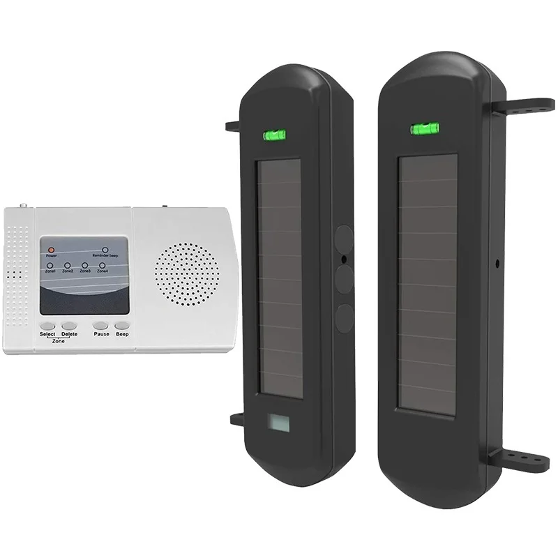 Go Solar Beam Sensor Driway Alarm System, Portée sans fil de 800 mètres, Portée de capteur de 100 mètres, Alertes de sécurité à domicile bricolage