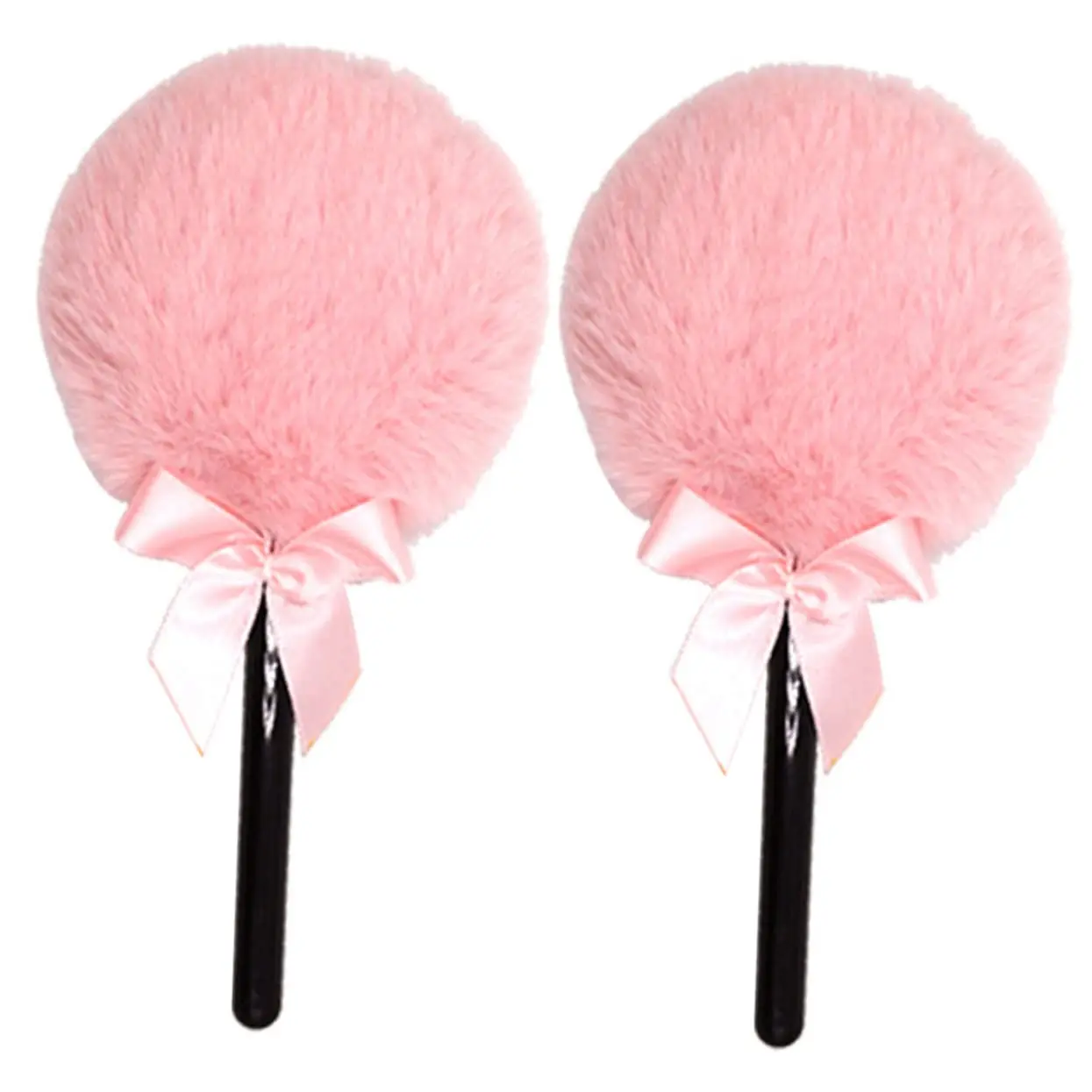 Soplo de polvo con mango de piruleta para polvo, soplo de maquillaje de piruleta suave para fijar el polvo suelto, aplicador cosmético lavable