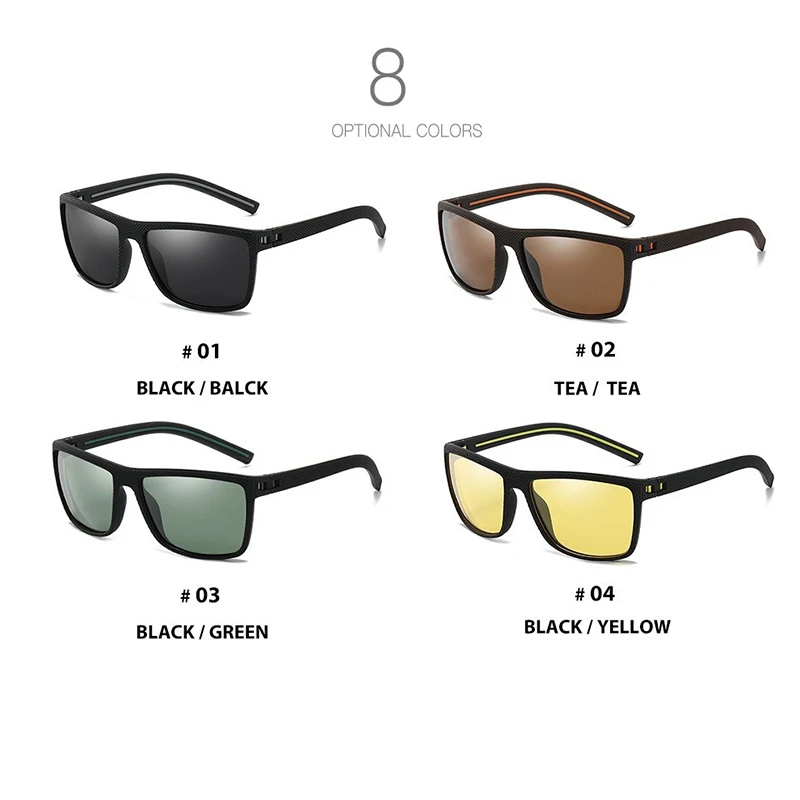 Fashion Polarized Sunglasses Square Anti-glare Sun Glasses UV Protection High Qualiy Large Frame Sunglasses For Women Men