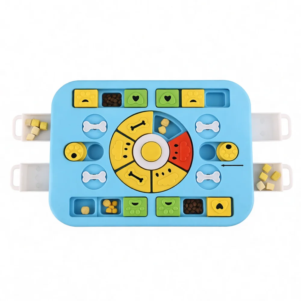 Interactive Slow Feeder Dog Bowl Educational Puzzle Toy Pet Training Game Puppy Feeding Accessory Durable Safe Plastic