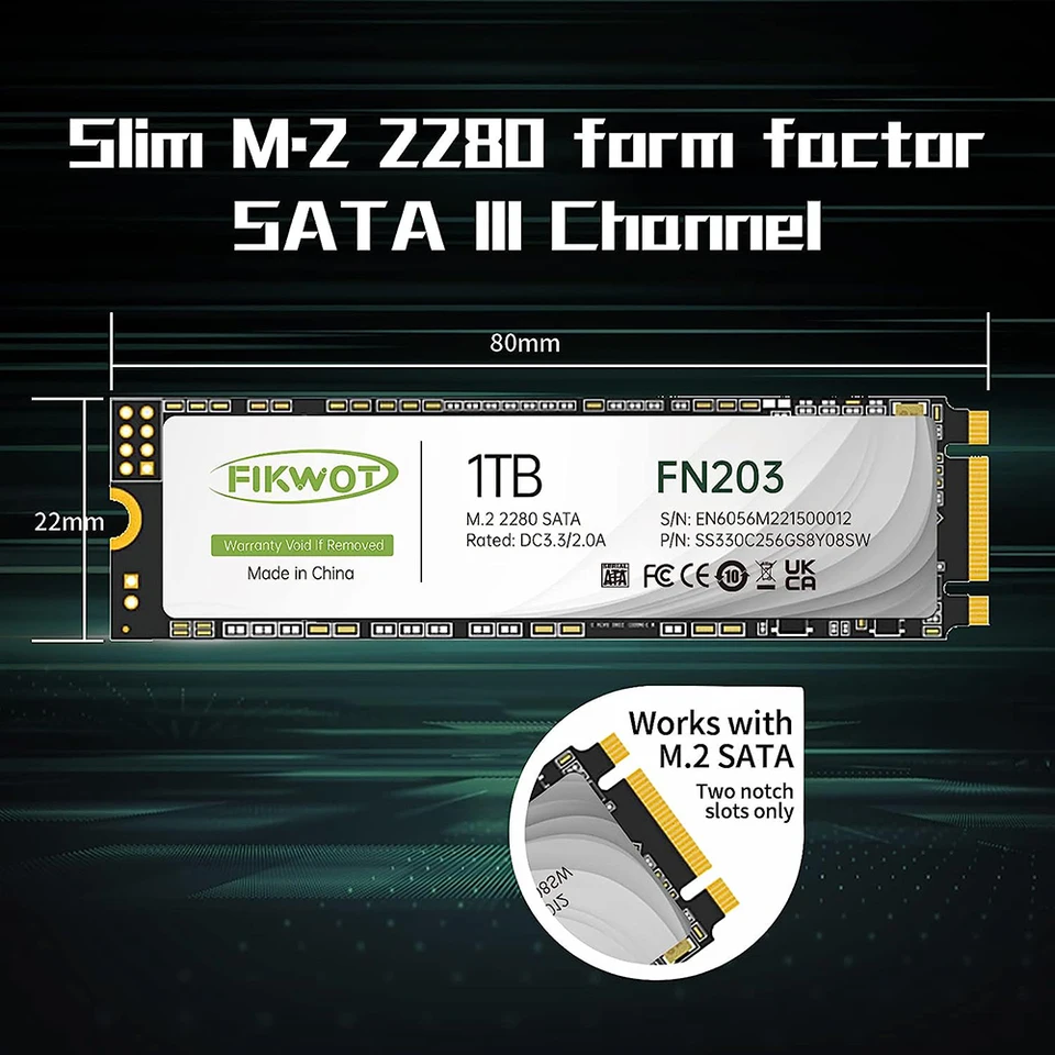 未開封 FIKWOT FN203 M.2 2280 SATA 1TB SSD S752700a4d0824708bee1f1ff0bffa