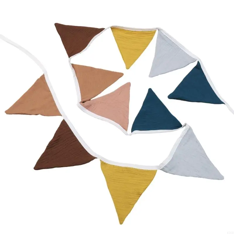 E7CE Trendy Cotton Bunting Flags Modern & Unique for Contemporary Baby Room Decor & Baby Photography