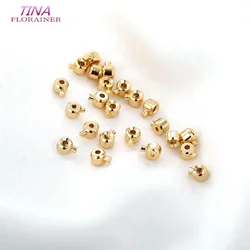 14K Gold Color Brass Clip Station, Ball Snap Fechos, Jóias Fazendo Suprimentos, Descobertas DIY Acessórios, 3.2mm, 3.5mm