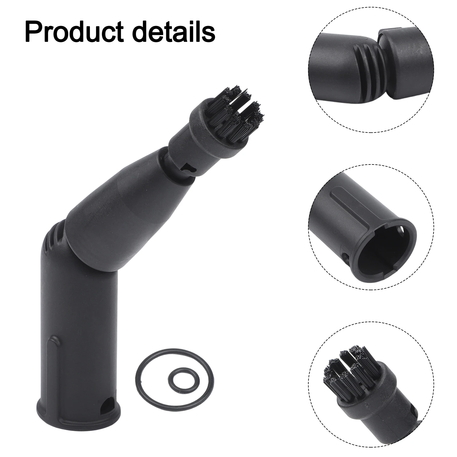 Black For Steam Turbo Nozzle Brush For For Karcher 2.863-159.0 Deep Cleaning Tool For For Tile Carpet Upholstery Vacuum Cleaner