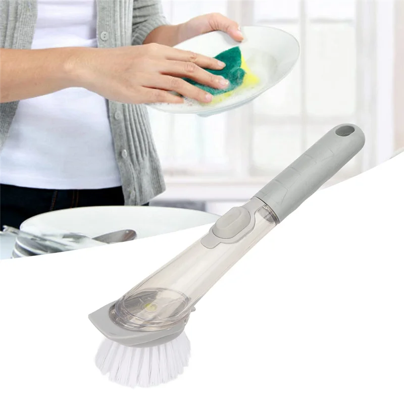 

ABUG-дозатор мыла, щетка для мыла, профессиональная щетка для чистки с длинной ручкой, подходит для чистки кастрюль, многофункциональная щетка для мытья посуды