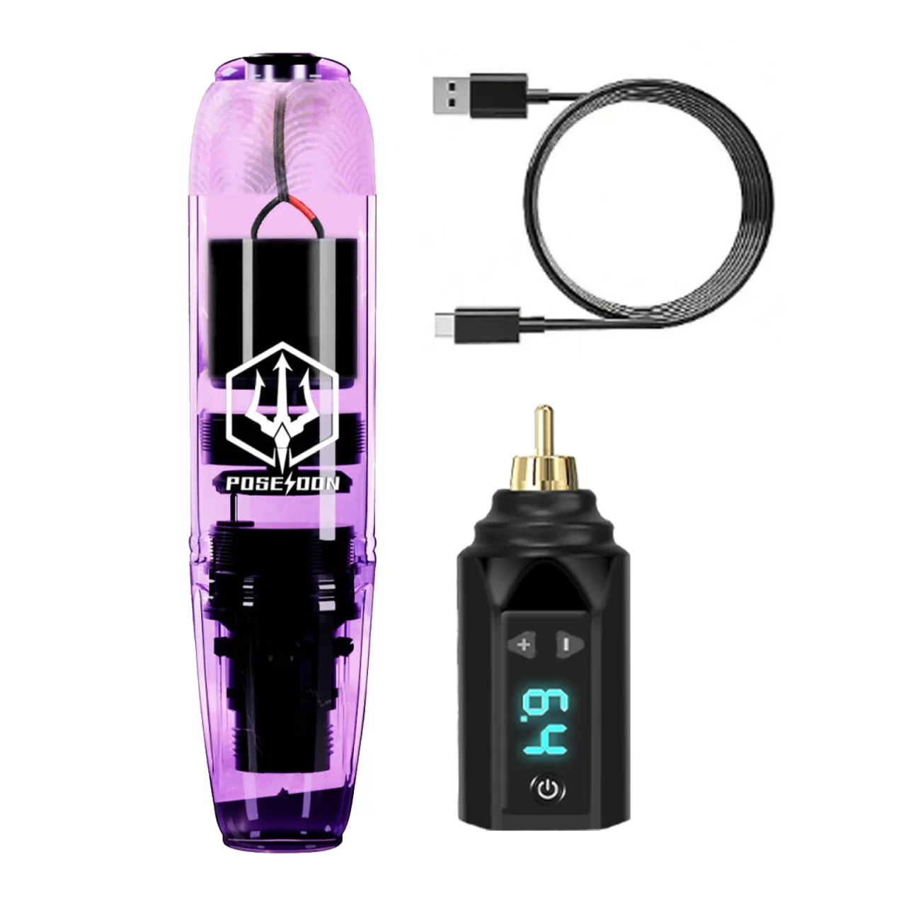 Tattoo Kit POSEIDON V5 Cool Tattoo Pen Kit voor permanente make-up Tattoo Machine Kit Goede kwaliteit Tattoo Voeding Tattoo Gun K