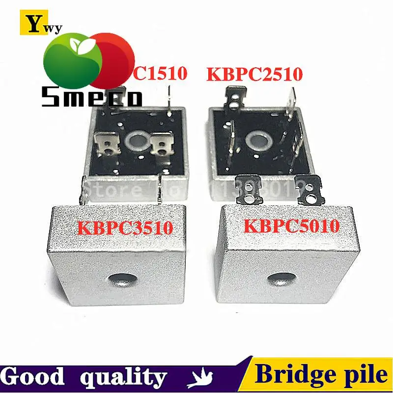 2PCS/LOT Single-phase Rectifier Bridge Bridge Btack KBPC5010 KBPC1510 KBPC2510 KBPC3510 Square Bridge