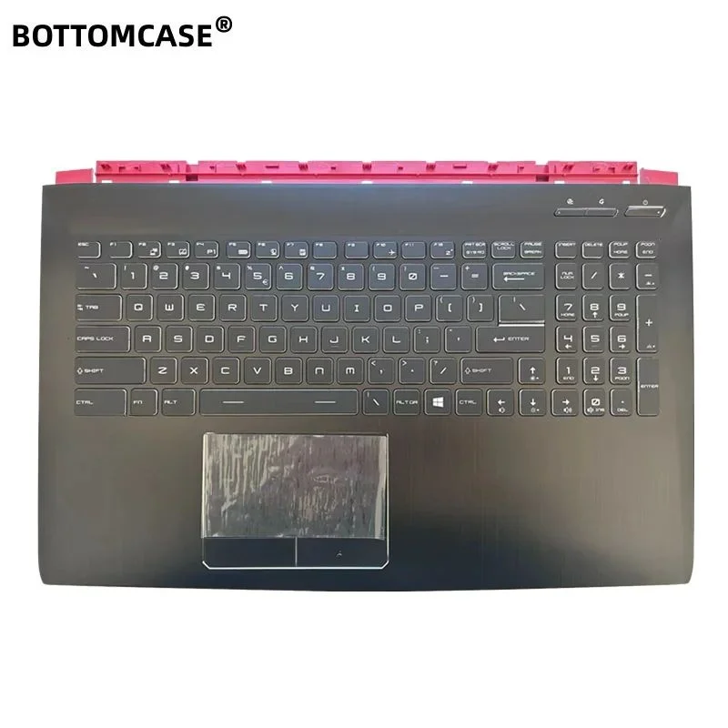 ใหม่สำหรับ MSI Raider GE62 GE62VR MS-16J2 MS-16J1 MS-16J1C MS-16J5 6QD 6QF 6QE กรอบด้านบนที่วางแขนพร้อมคีย์บอร์ดมีไฟด้านหลัง