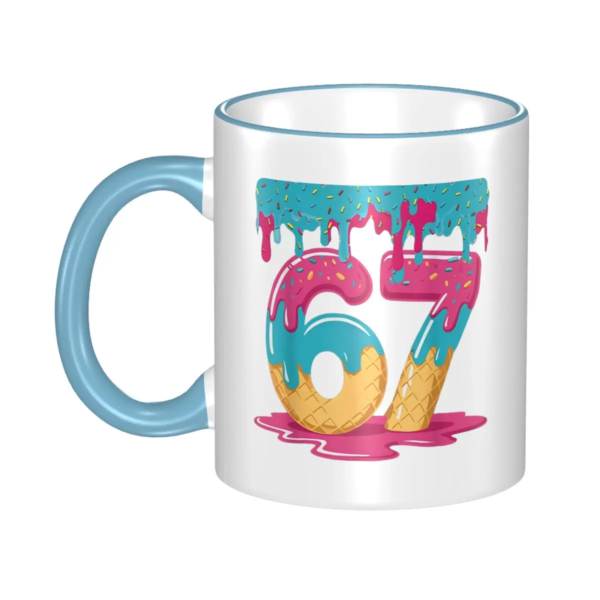 

Funny 67 Ice Cream Drip Meme Six Seven Gen Alpha Slang Coffee Cup Office Mug