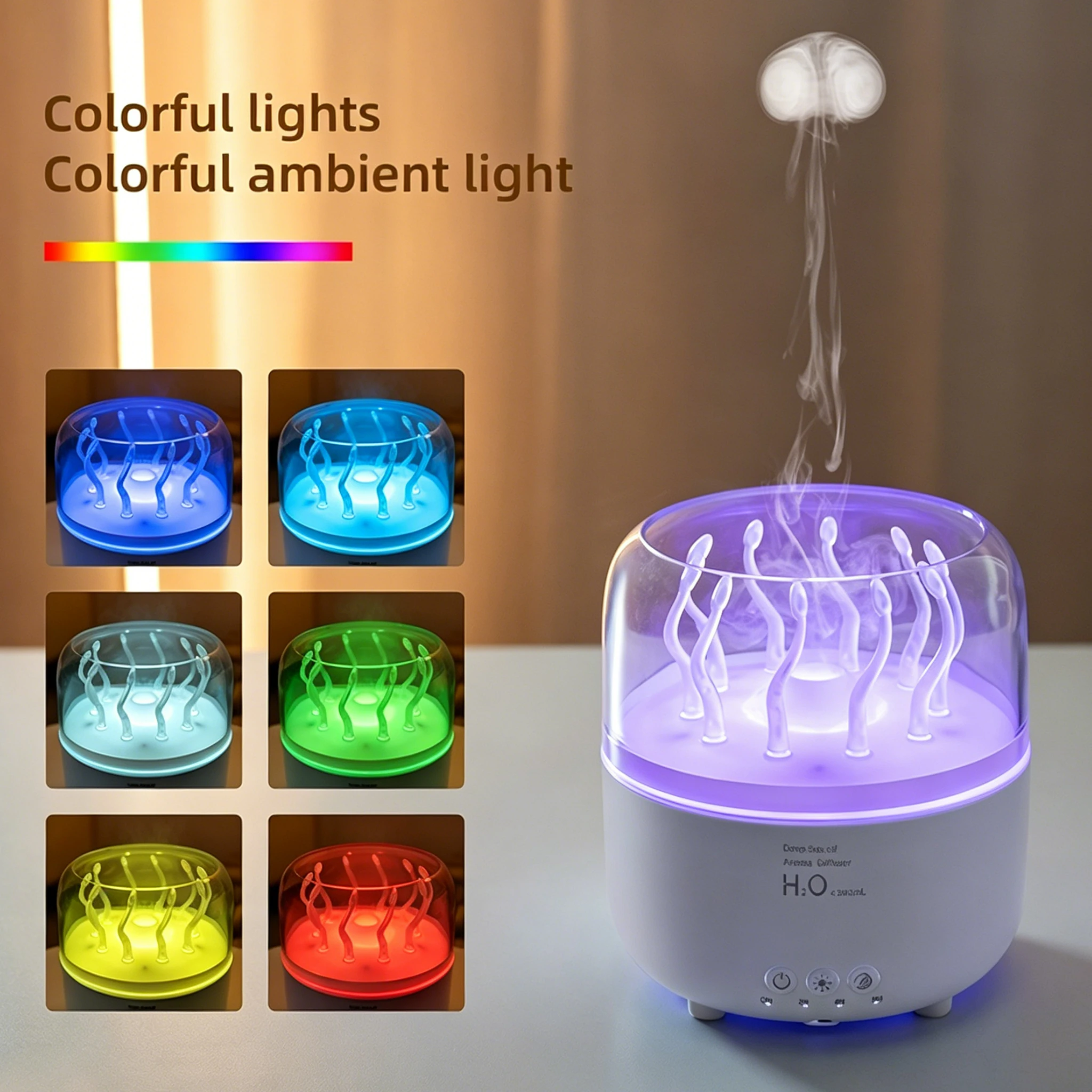 Jellyfish Aromatherapy Machine Humidifier Essential Oil Aromatherapy Diffuser Colorful Atmosphere Light Suitable for Home Office