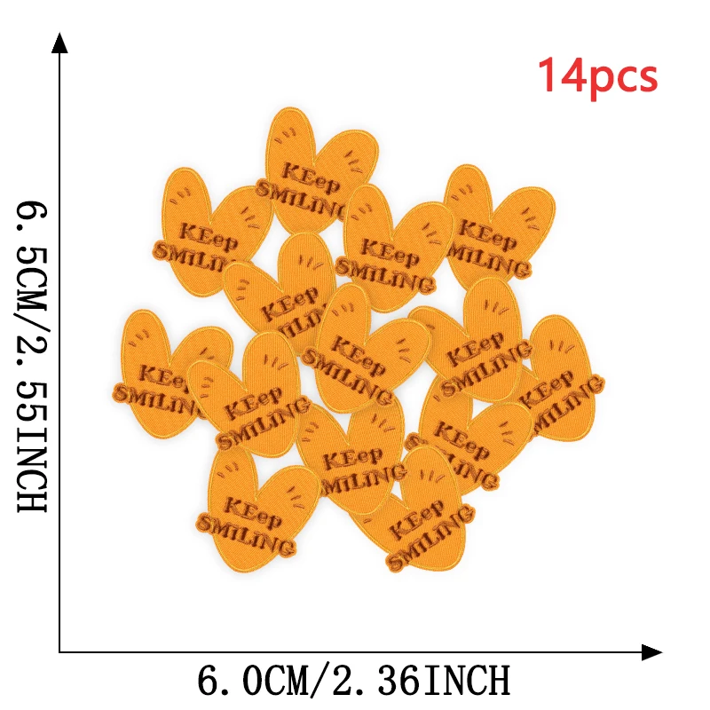 14 stücke Auge Blume Nette Brief Herz Regenbogen Lot Für Kleidung Eisen Auf Patches Gestickte Thermische Baby Kinder Nähen Groß stoff Parche – Detail 13
