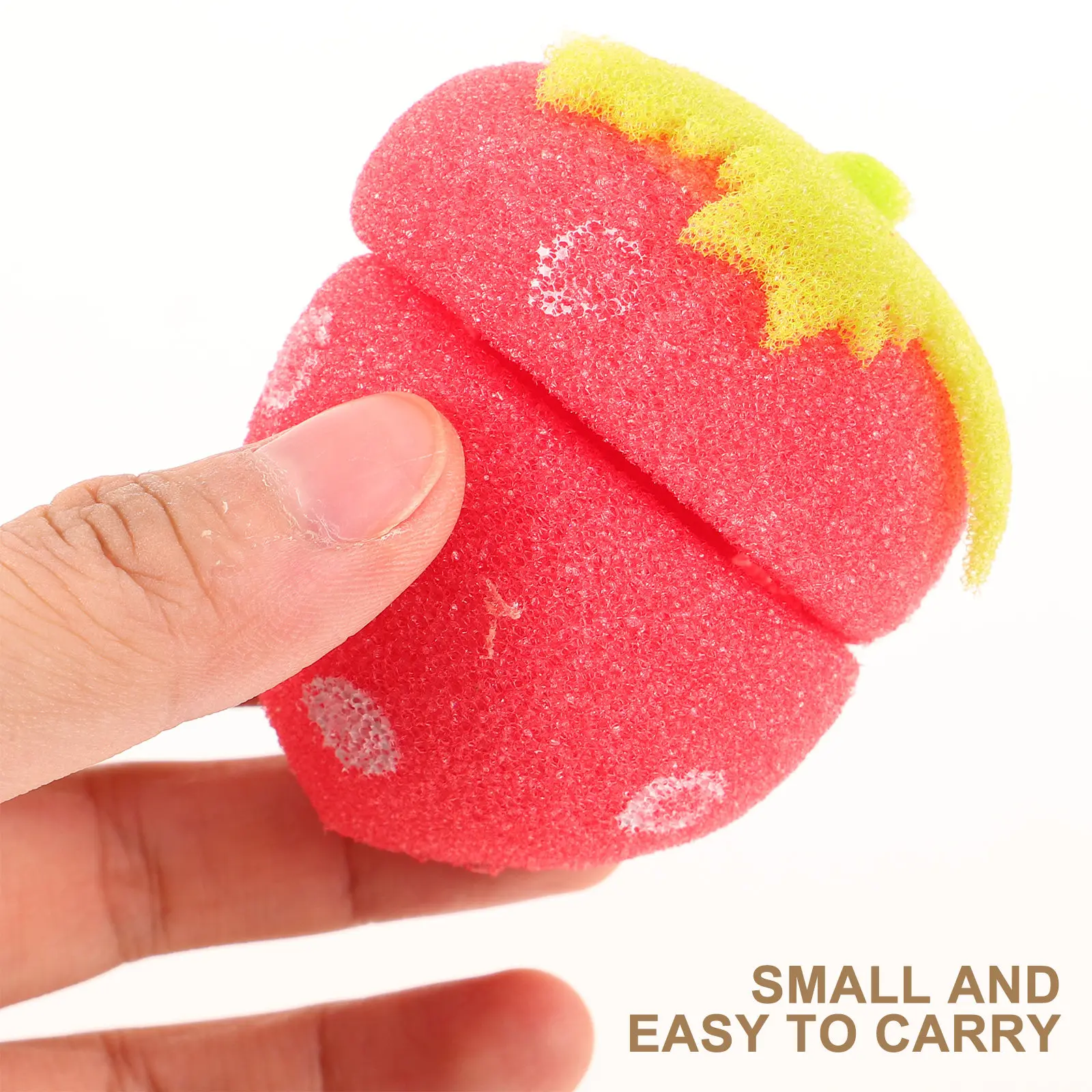 

Набор из 12 красных губчатых бигуди в форме клубники для завивки волос без нагрева, для сна, для создания естественных локонов, инструмент для укладки волос