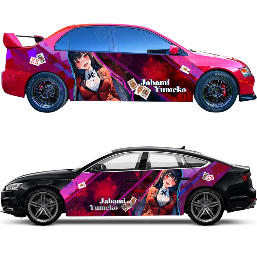 Customized Design Anime Cartoon Car Stickers Jabami Yumeko Body Itasha Vinyl Decal Suit For Golf BMW Audi Ford Tesla Etc.